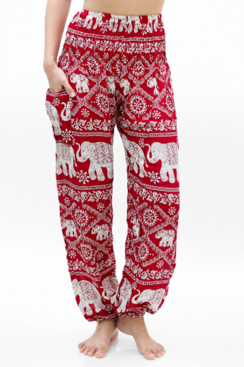 MALEFICUBRIS 'Crimson Tusk' Women’s Boho Lounge Pants