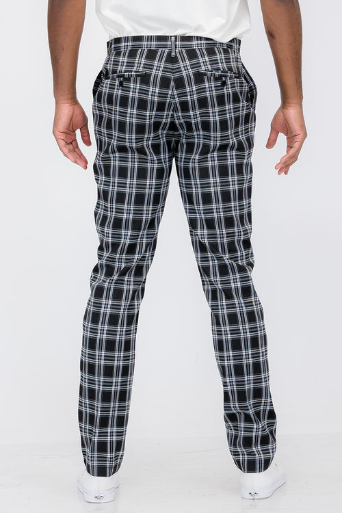 MALEFICUBRIS 'Gridsunder' Plaid Slim-Fit Trousers
