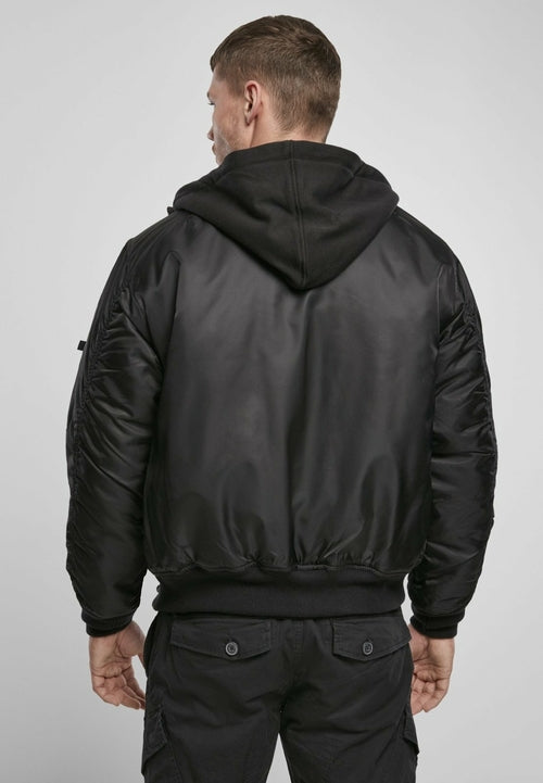 MALEFICUBRIS 'Black Apex' Hooded MA-1 Bomber Jacket