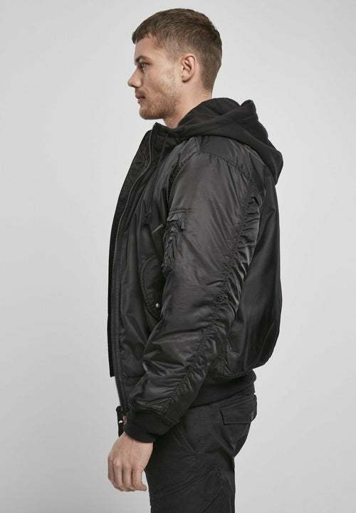 MALEFICUBRIS 'Black Apex' Hooded MA-1 Bomber Jacket