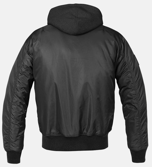 MALEFICUBRIS 'Black Apex' Hooded MA-1 Bomber Jacket