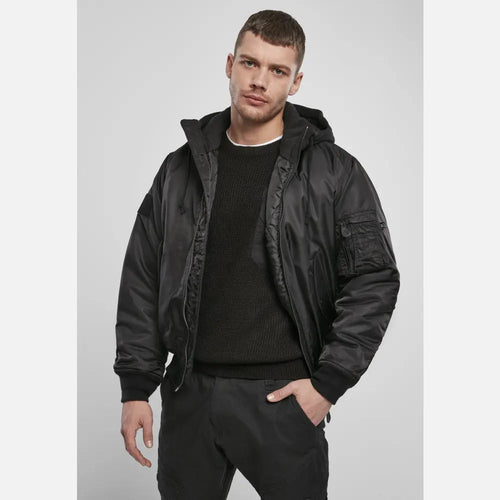 MALEFICUBRIS 'Black Apex' Hooded MA-1 Bomber Jacket